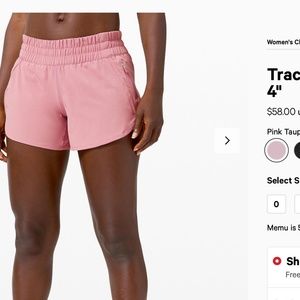 Lululemon Tracker Short V 4" in dark pink